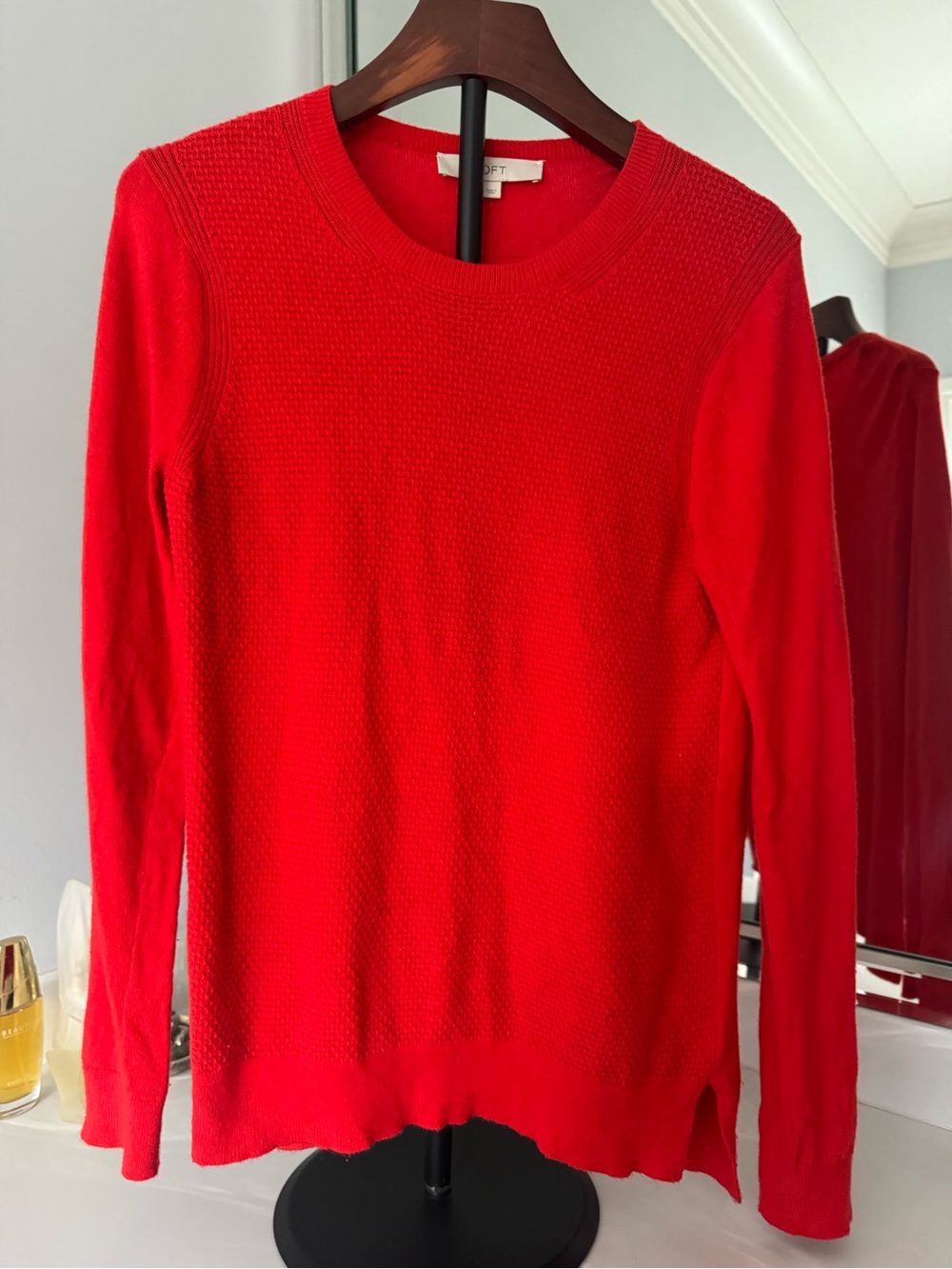 Ann Taylor Vibrant Red Crewneck Sweater